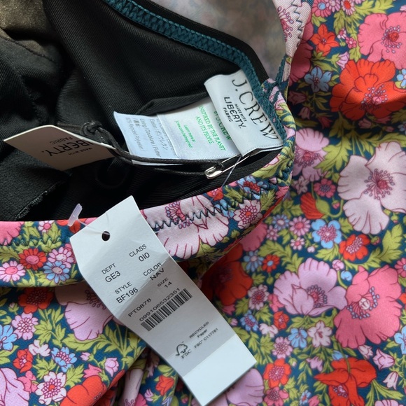 J. Crew Ruched one-shoulder one-piece in LibertyMeadow Song fabric Size 14 NWT - Picture 4 of 4